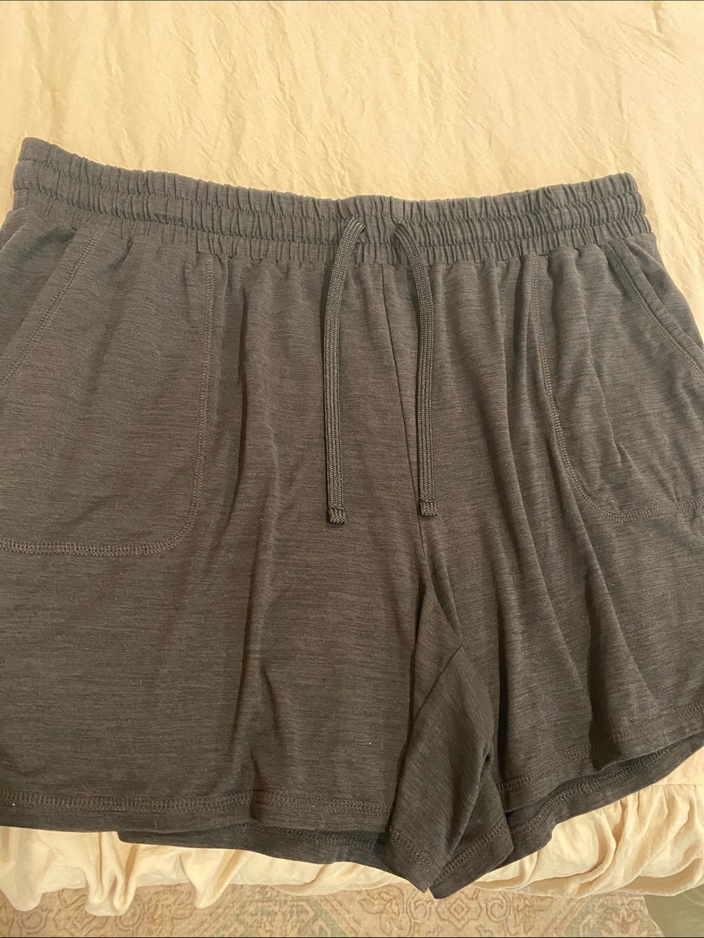 St. John's Bay Men's Black/ Gray Elastic Waist Drawstring Shorts